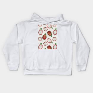 Red dragon fruit on off white Kids Hoodie